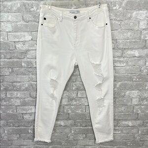 KanCan White Skinny Distressed Jeans